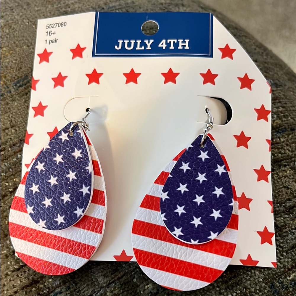 Patriotic Teardrop Earrings